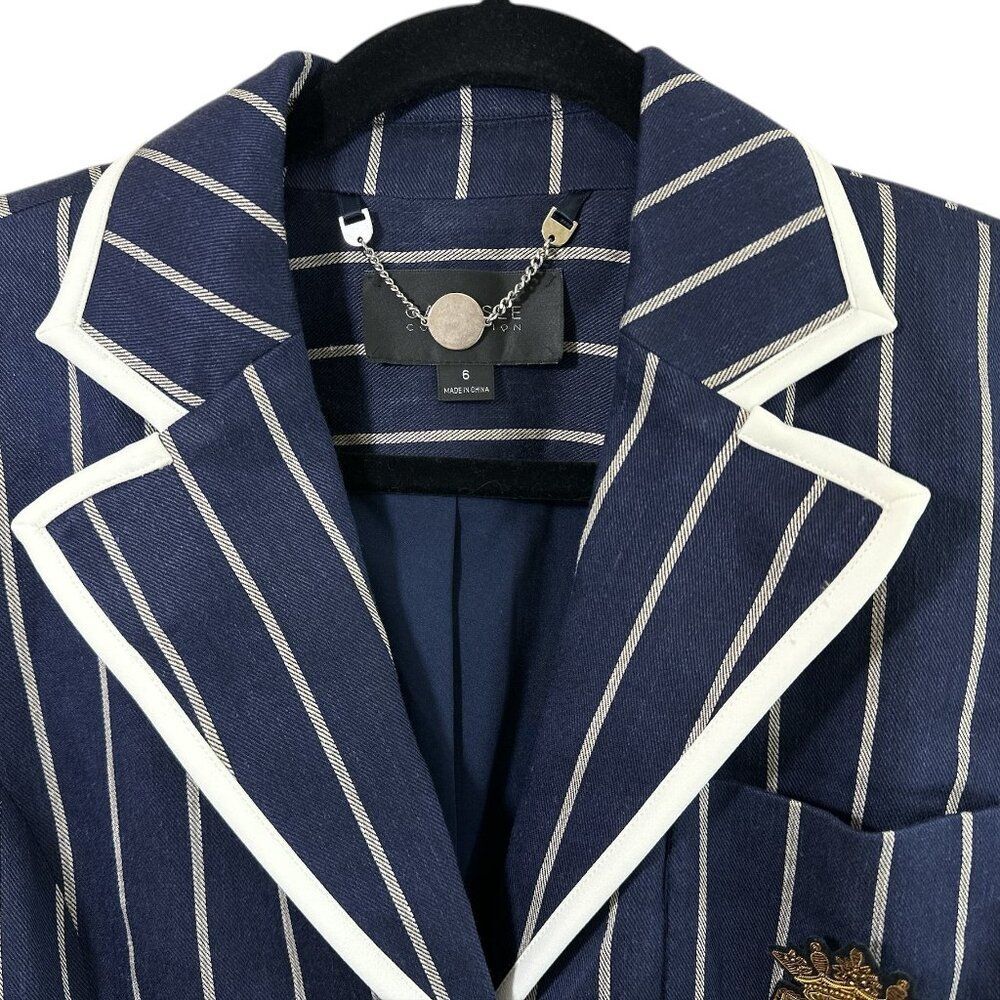 Carlisle Collection Linen Blend Jacket Captain Nautical Luxe Sz6 Tailored Blazer - Picture 8 of 16